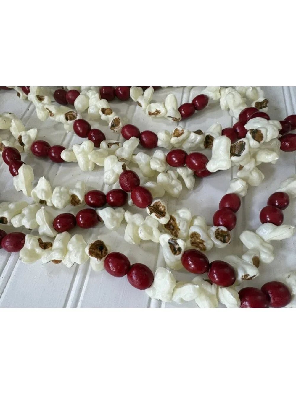 Vintage Popcorn & Cranberry Blow Mold Garland Christmas Tree Plastic
